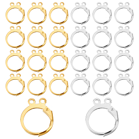 160Pcs 2 Colors Brass Leverback Earring Findings, with 2 Loops