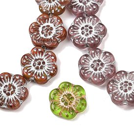 Чешские прессованные стеклянные бусины, цветок