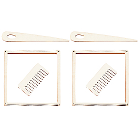Наборы квадратных деревянных ткацких станков, с гребешком и каплевидными иглами