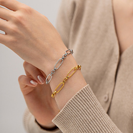 18K Stainless Steel Bracelet - Hollow Weave, Non-Fading Jewelry