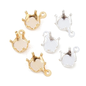 Латунь пришить настройки зубца, настройки когтей для остроконечных страз, плоские круглые прелести, без кадмия и без свинца