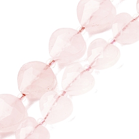 Природного розового кварца нитей бисера, граненое сердце, с бисером