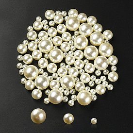 High Luster ABS Plastic Imitation Pearl Beads, Round, Undrilled/No Hole Beads
