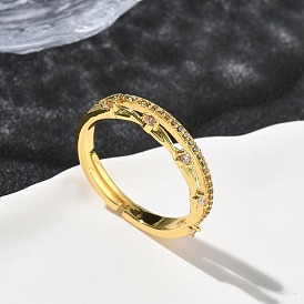 Латунные микро проложить пальцев кольца кубического циркония, долговечный, стойки покрытие, без свинца и без кадмия