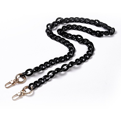 Acrylic Curb Chains Bag Straps, with Alloy Spring Gate Ring & Swivel Clasps, for Bag Straps Replacement Accessories