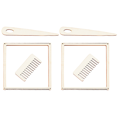 Наборы квадратных деревянных ткацких станков, с гребешком и каплевидными иглами