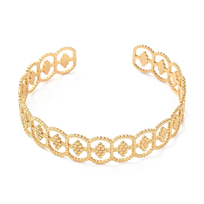 304 полые овальные браслеты-манжеты из нержавеющей стали