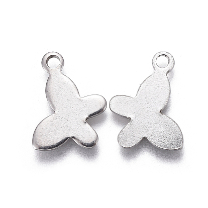 201 Stainless Steel Stamping Blank Tag Charms, Butterfly
