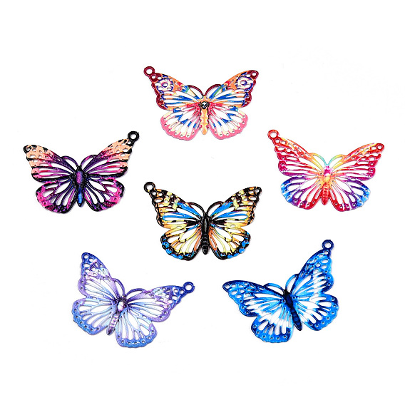 430 подвеска из нержавеющей стали, окрашенная распылением, гравированные металлические украшения, очарование бабочки