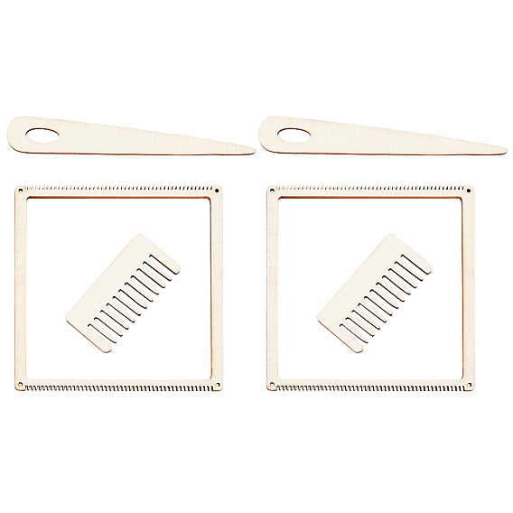 Наборы квадратных деревянных ткацких станков, с гребешком и каплевидными иглами