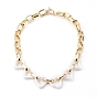 Acrylic & CCB Plastic Chain Necklaces, with 304 Stainless Steel Toggle Clasps, Golden