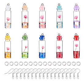 DIY Wishing Bottle Style Earring Making Kits, Including Glass Bottle Decorations, 304 Stainless Steel Earring Hooks & Jump Rings