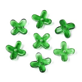 Прозрачные колпачки для стеклянных бусин, цветок с четырьмя лепестками