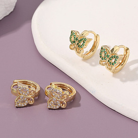 Women's Butterfly Design Earrings Copper Plated Real Gold Earrings Versatile Jewelry earrings