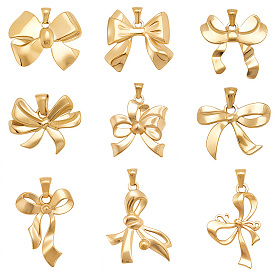 9 шт 9 стили 201 подвески из нержавеющей стали, очарование бантом