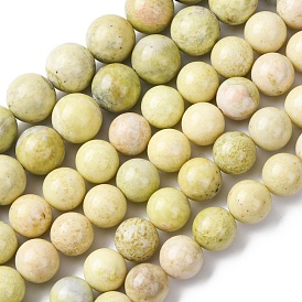 Натуральные нефритовые бусины, цвет лимона , круглые