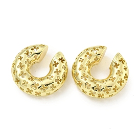 Hollow Brass Cuff Earrings, for Women, Flower