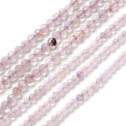 Природный аметист нитей бисера, граненые, круглые