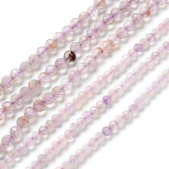 Природный аметист нитей бисера, граненые, круглые