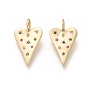 Brass Micro Pave Cubic Zirconia Pendants, Cadmium Free & Lead Free, Long-Lasting Plated, Heart, Colorful