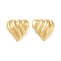 Texture Heart 304 Stainless Steel Stud Earrings for Women