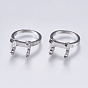 Alloy Finger Ring Prong Settings, 4 Claw Prong Ring Settings
