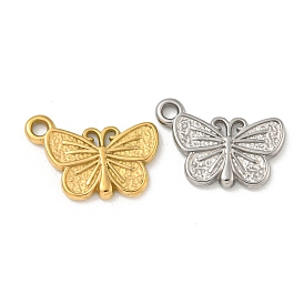 Ion Plating(IP) 304 Stainless Steel Charms, Butterfly Charm