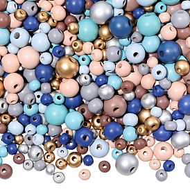 Запеченные расписные деревянные бусины, круглые