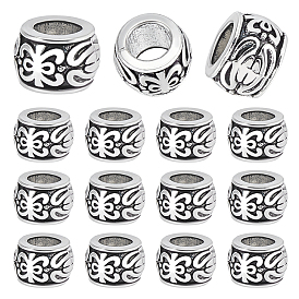 150шт. бусины из европейского сплава в тибетском стиле, круглые, бусины с большим отверстием