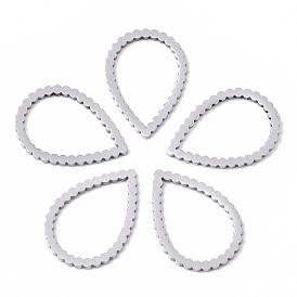 201 Stainless Steel Linking Rings, Laser Cut, Teardrop