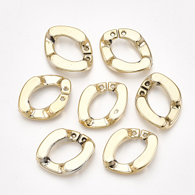 UV Plating ABS Plastic Linking Rings, Quick Link Connectors, For Curb Chains Making, Unwelded