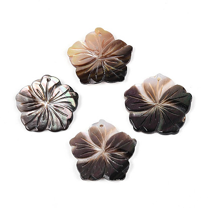 Подвески из натуральной черной ракушки-губы, 