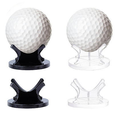 2 Sets 2 Colors Acrylic Sport Ball Display Rack, with Non-Slip Pads, for Baseball Golf Ball Softball Tennis