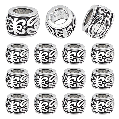 150шт. бусины из европейского сплава в тибетском стиле, круглые, бусины с большим отверстием