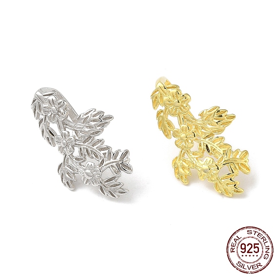 925 зажим для зажима льда из стерлингового серебра, цветок, с печатью s925