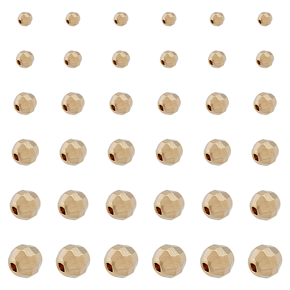 120 шт. 6 стили латунные бусины-проставки, долговечный, граненые круглые