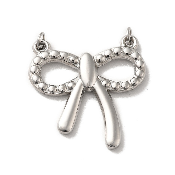 304 Verbindungsanhänger aus Edelstahl, bowknot Links, mit Ringe springen