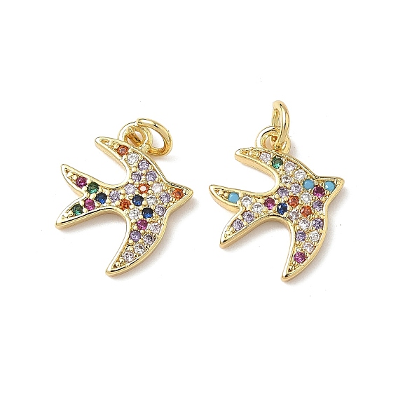 Латунные микро проложить кубического циркония подвески, птица, с целью перехода в кольце, без свинца и без кадмия, долговечный