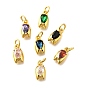 Латунные микро проложить кубического циркония подвески, слезинки, с прыжковых колец, без кадмия и без свинца, долговечный, стойки покрытие, реальный 18 k позолоченный