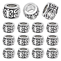 150Pcs Tibetan Style Alloy European Beads, Round, Large Hole Beads