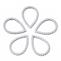 201 Stainless Steel Linking Rings, Laser Cut, Teardrop