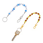 2шт. брелок из стекла, акрила и сплава, с поворотными карабинами из сплава и железными кольцами