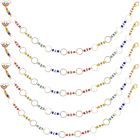 6 шт сплав эмаль радуга подвеска вязание ряд счетчик цепочек, Акриловые числа и стеклянные бусины для вязания встречных цепочек