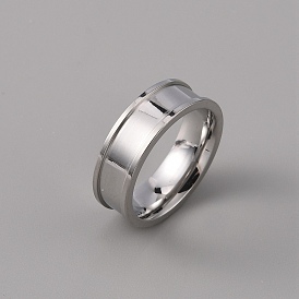 201 Einstellungen für gerillte Fingerringe aus Edelstahl, Ringkernrohling, für die Herstellung von Inlay-Ringschmuck