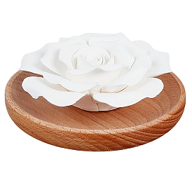 Porcelain Flower with Wood Base Aromatherapy Diffuser, Essential Oil Diffuser for Home Office Car