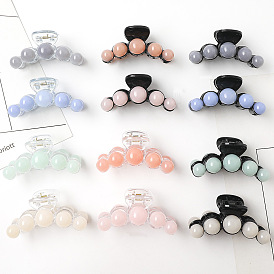 Colorful Pearl Hair Clip for Women - Large Acrylic Claw Clamp in Chanel Style