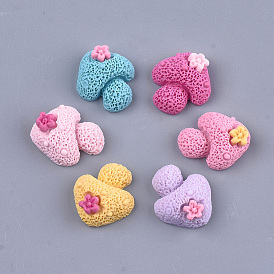 Resin Cabochons, Mushroom with Flower