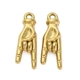 304 подвески из нержавеющей стали, ионное покрытие (ip), mano cornuto итальянский талисман для руки