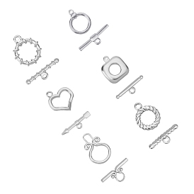Unicraftale 304 Stainless Steel Toggle Clasps, Mixed Shapes