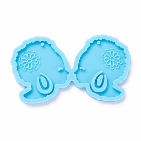 Moules en silicone pendentif bricolage, pour création de la boucle d'oreille , moules de résine, pour la résine UV, fabrication de bijoux en résine époxy, humaine